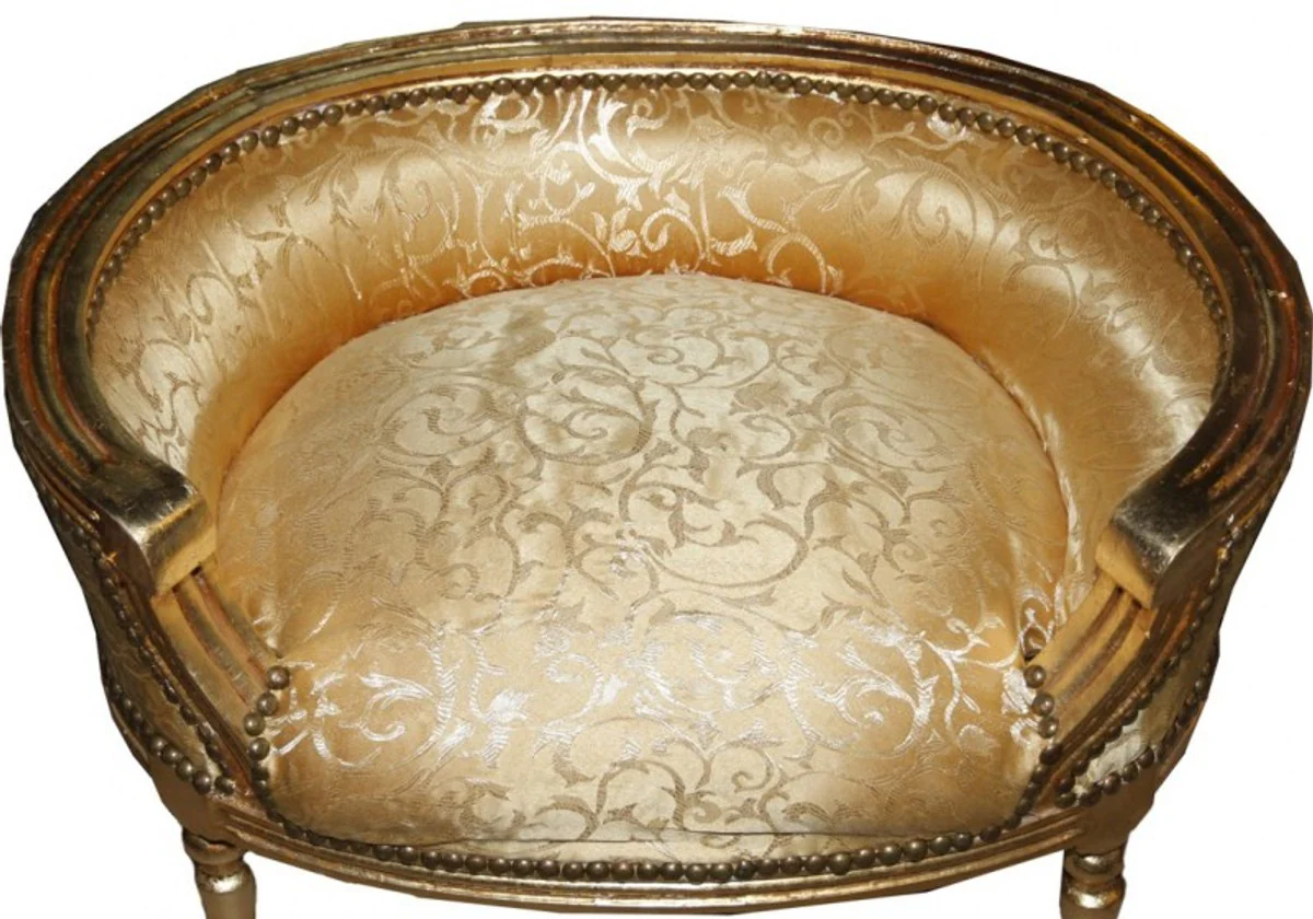 Baroque Dogs & Cats Sofa Gold Pattern / Gold - Dog Chair Seat Dog Bed Cat Bed Dog Cat Furniture