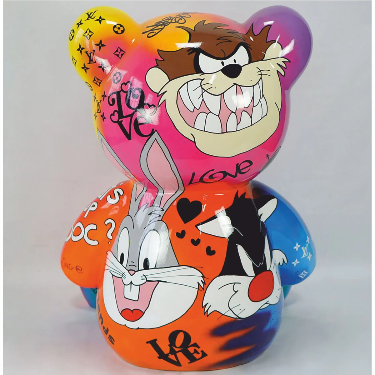 XXL decorative sculpture teddy bear colorful H. 120 cm - XXL decorative figure