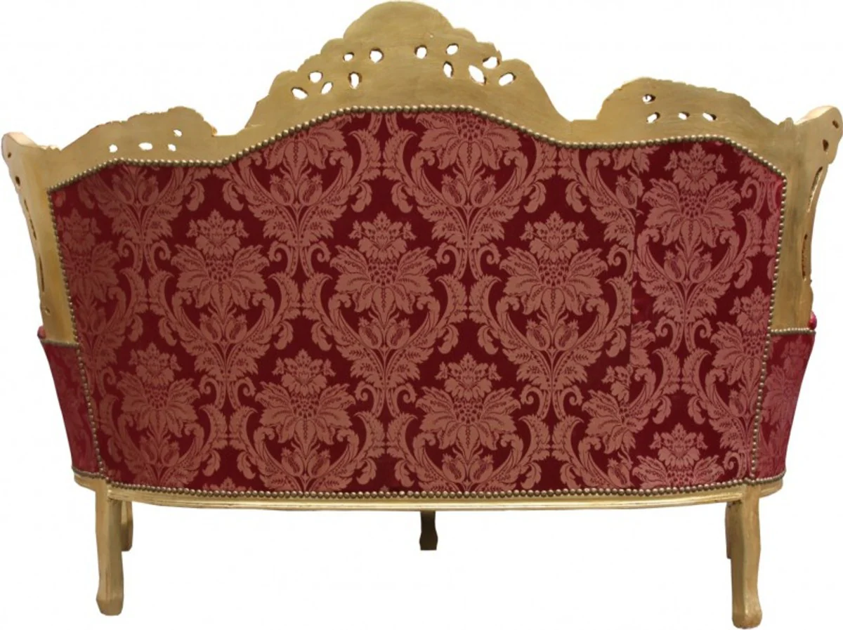 Baroque 2-Seater Sofa Master Bordeaux Pattern / Gold Mod1 - Living Room Couch Furniture Lounge