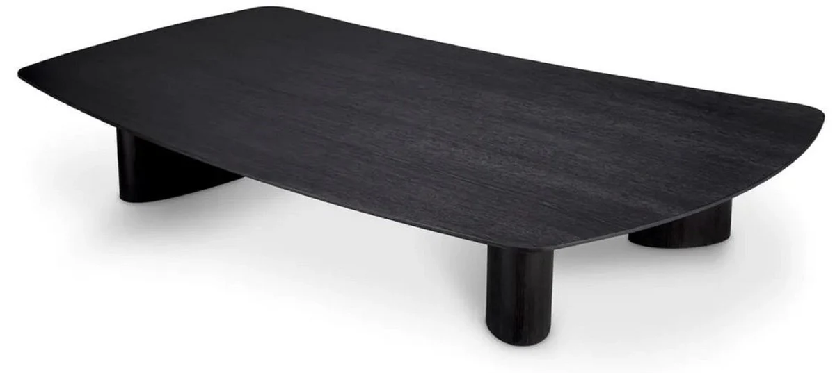 Luxury coffee table black gray 185 x 120 x H. 30 cm - solid wood living room table with slightly curved table top - living room furniture - hotel furniture - luxury furniture - luxury furnishings