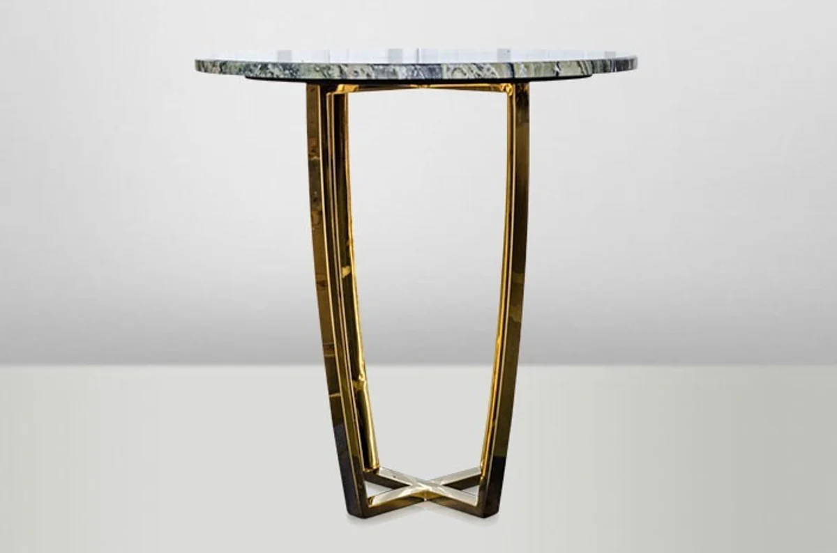 Art Deco side table gold metal / marble 35 x 35 cm - Art Nouveau table - furniture flower table