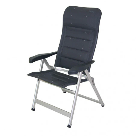 Crespo AL-237-DL black - Deluxe reinforced folding chair with 7 padded positions