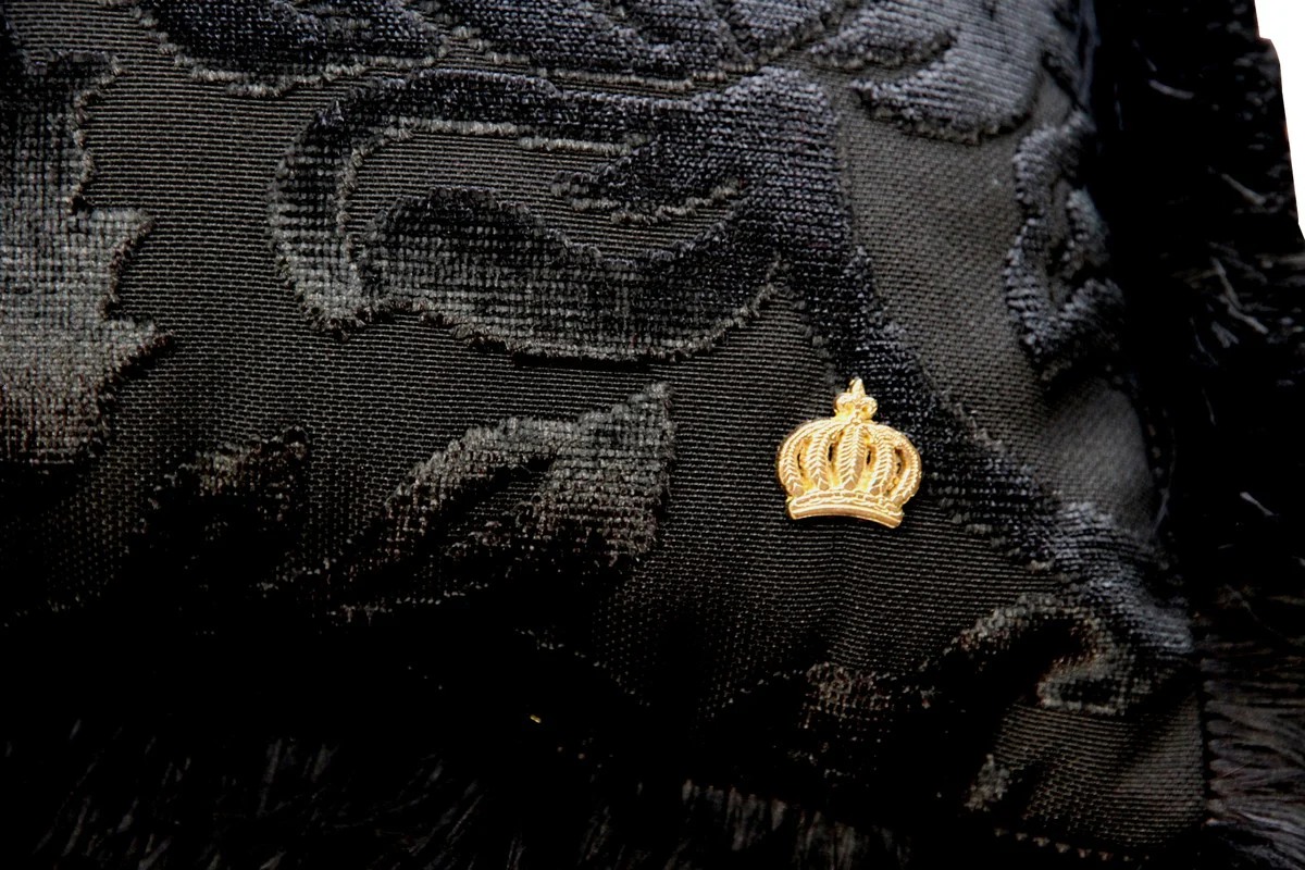 Luxury cushion Pompöös by Harald Glööckler Elegance Collection Baroque pattern black / black 50 x 50 cm - luxury cushion