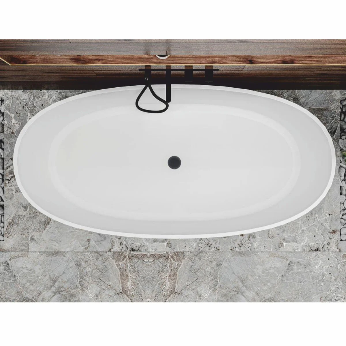 Freestanding luxury bathtub high gloss white 169.4 cm - bathroom furniture