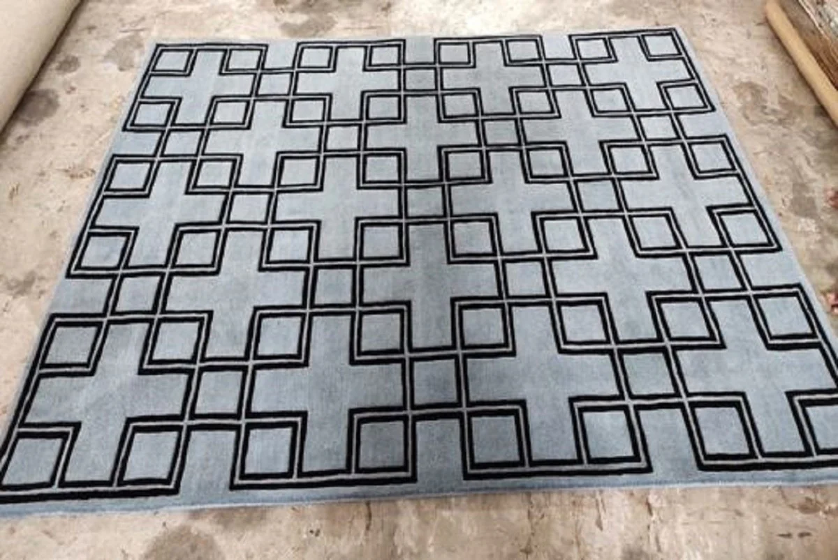 Luxury wool carpet gray / black 170 x 230 cm - rectangular design carpet - hand-tufted living room wool carpet - luxury quality