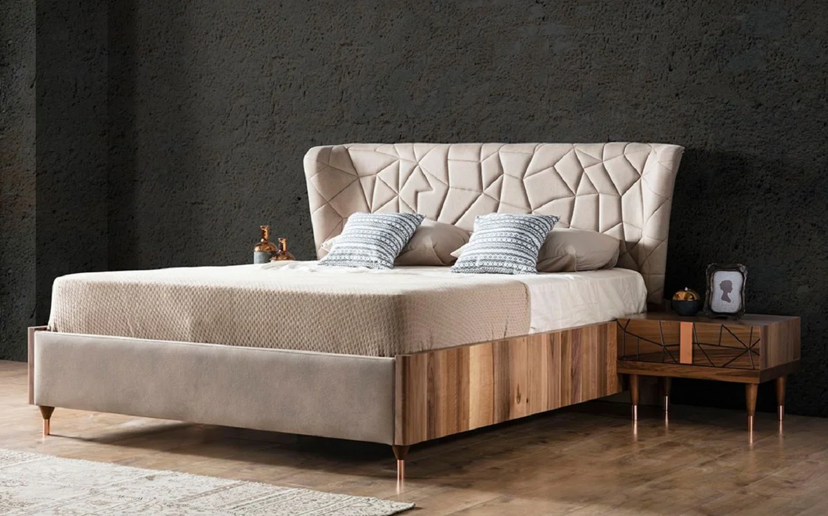 Luxury bedside table set brown / copper 60 x 50 x H. 41 cm - Solid wood bedside tables with drawer - Bedroom furniture - Hotel furniture - Luxury furniture - Luxury furnishings