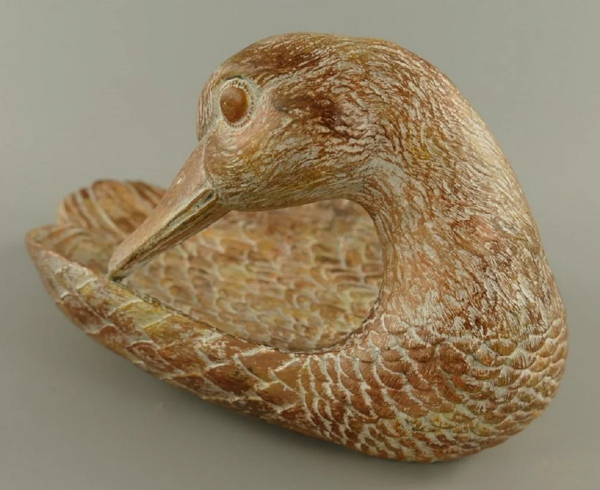 Decorative wooden bowl swan brown 38 cm - kitchen & table decoration