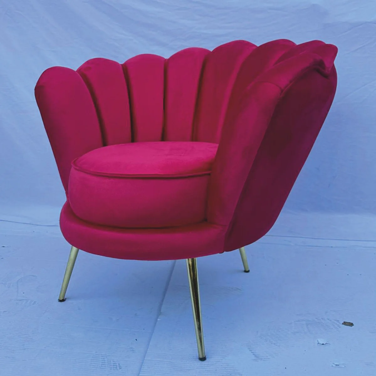 Luxury designer armchair burgundy red / gold - luxury furniture