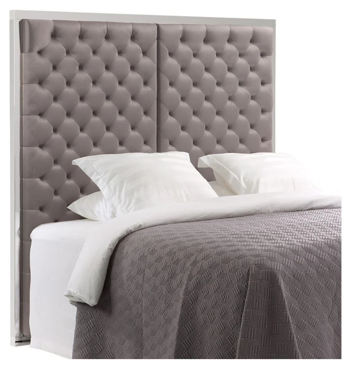 Designer bed headboard silver-gray 180 x H. 180 cm - luxury quality