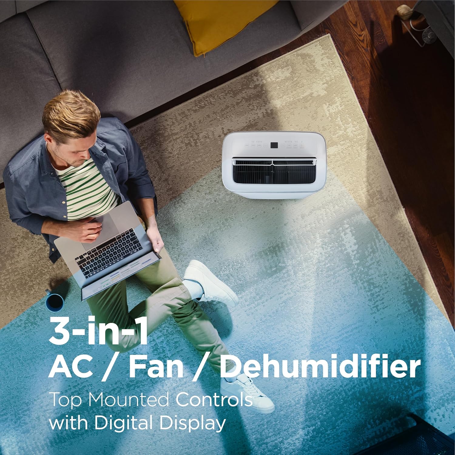 BLACK+DECKER Smart Portable Air Conditioner,12,000 BTU, for Rooms Up To 550 Sq. Ft., Portable AC with Inverter Compressor & Window Kit, BPACT08NM, White