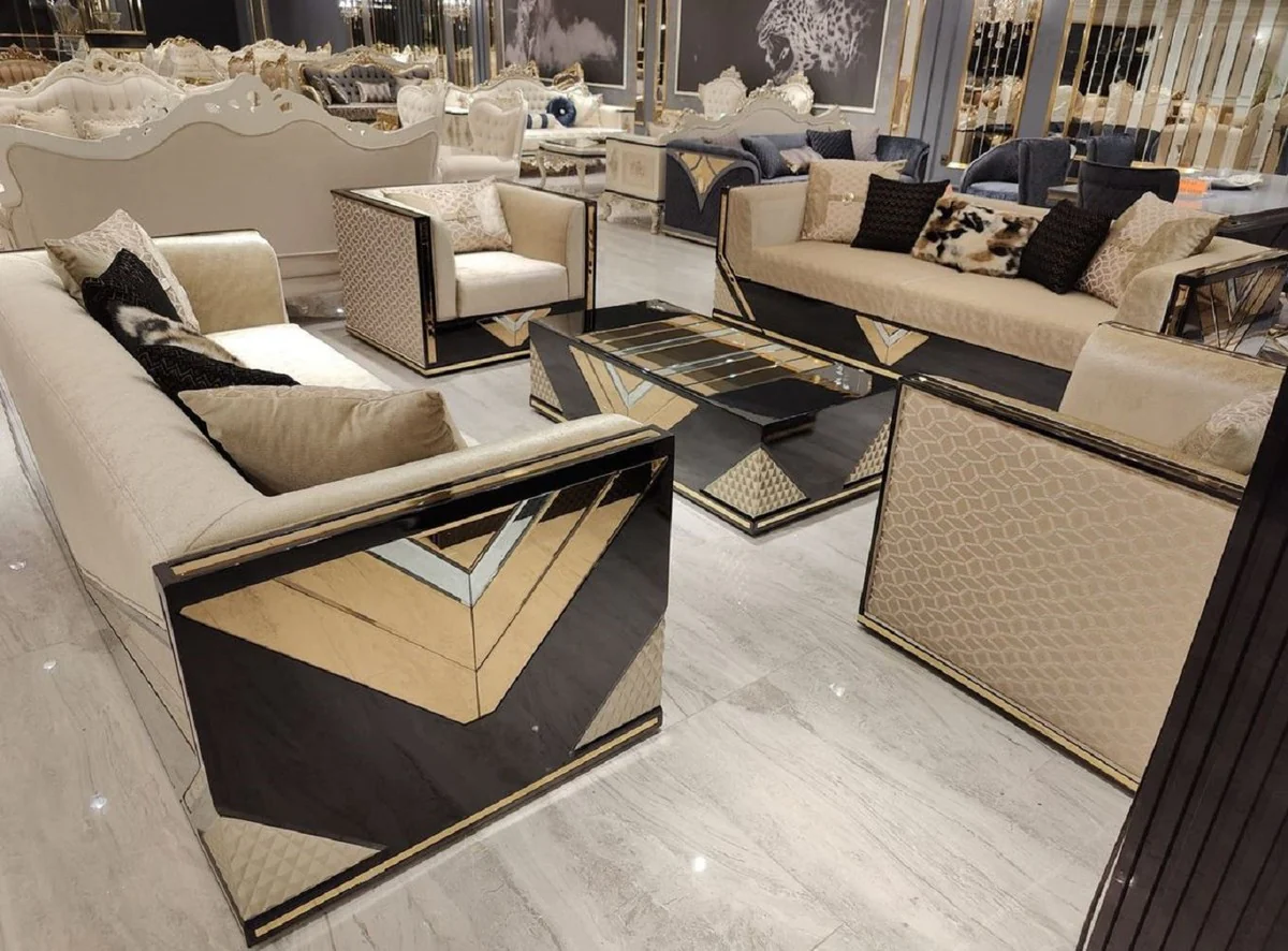 Luxury armchair gold / black - living room armchair - hotel armchair - living room furniture - hotel furniture - luxury furniture - living room furnishings - luxury furnishings