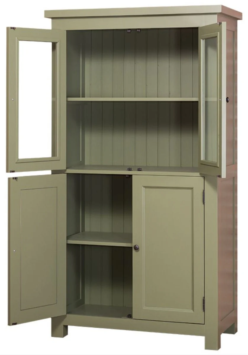 Country house style kitchen cabinet with 4 doors green 100 x 50 x H. 180 cm - kitchen furniture