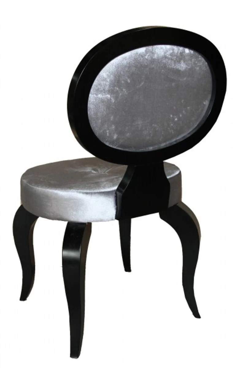 Baroque salon chair gray / black without armrests - designer chair - luxury quality
