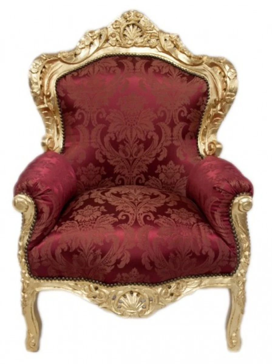 Baroque armchair King Bordeaux pattern / gold Mod2 - antique style furniture