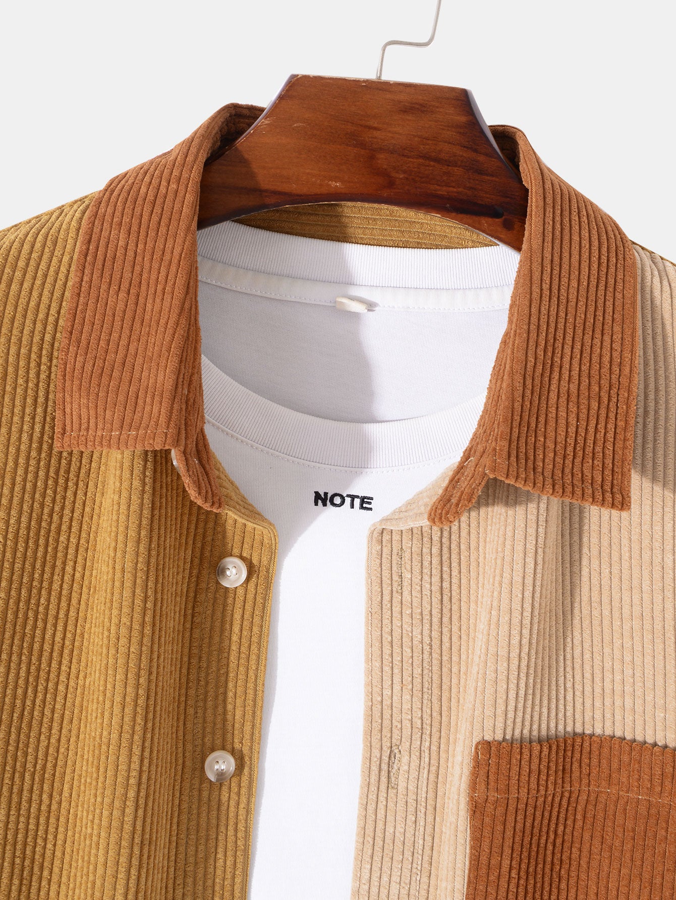 Corduroy Patchwork Button Up Shirt