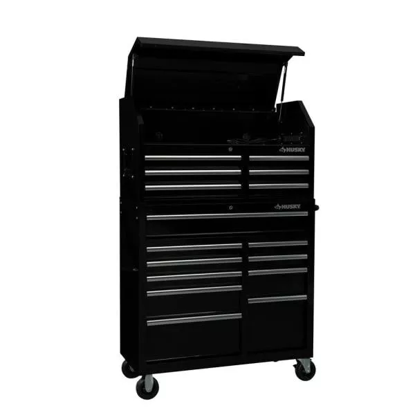41 in. 6-Drawers Top Chest in Schwarz