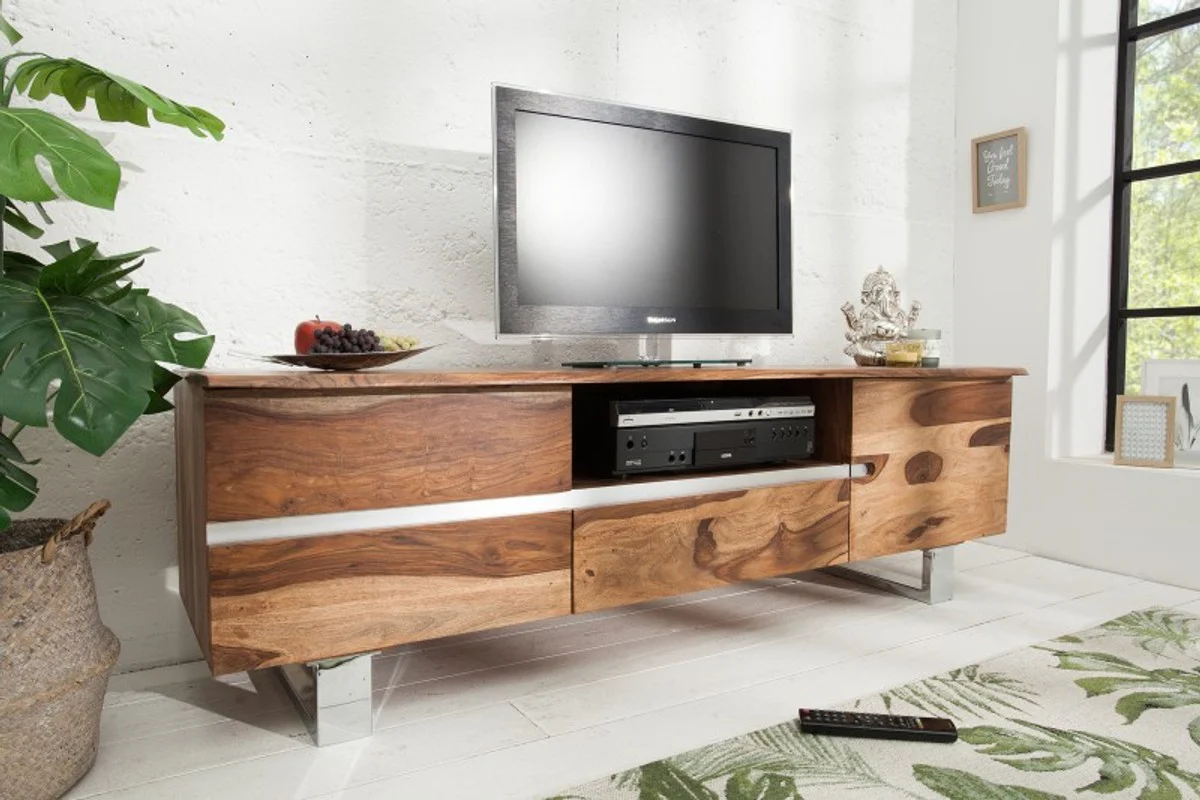 Designer TV cabinet natural W.160cm x H.50cm x D.45cm - sideboard - chest of drawers - handmade solid wood!