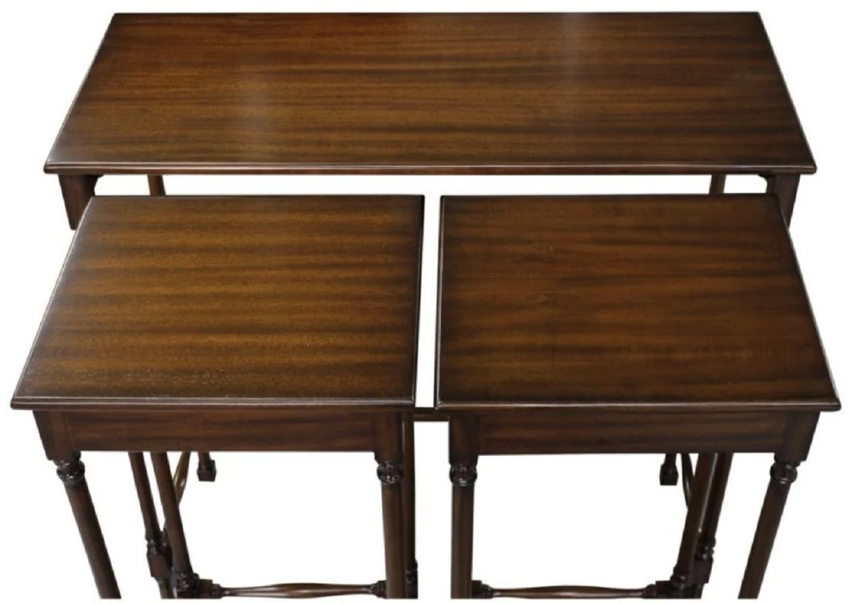 Luxury mahogany side table set dark brown 67 x 28 x H. 70 cm - Luxury Furniture