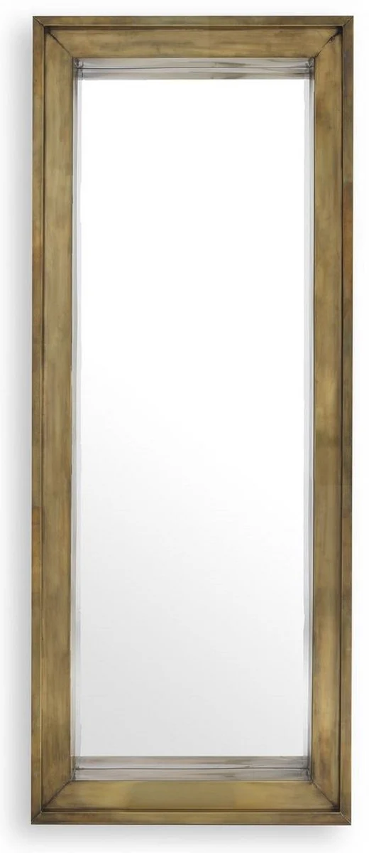 Luxury wall mirror vintage brass colored 80 x 20 x H. 200 cm - living room mirror - bedroom mirror - cloakroom mirror - luxury furniture