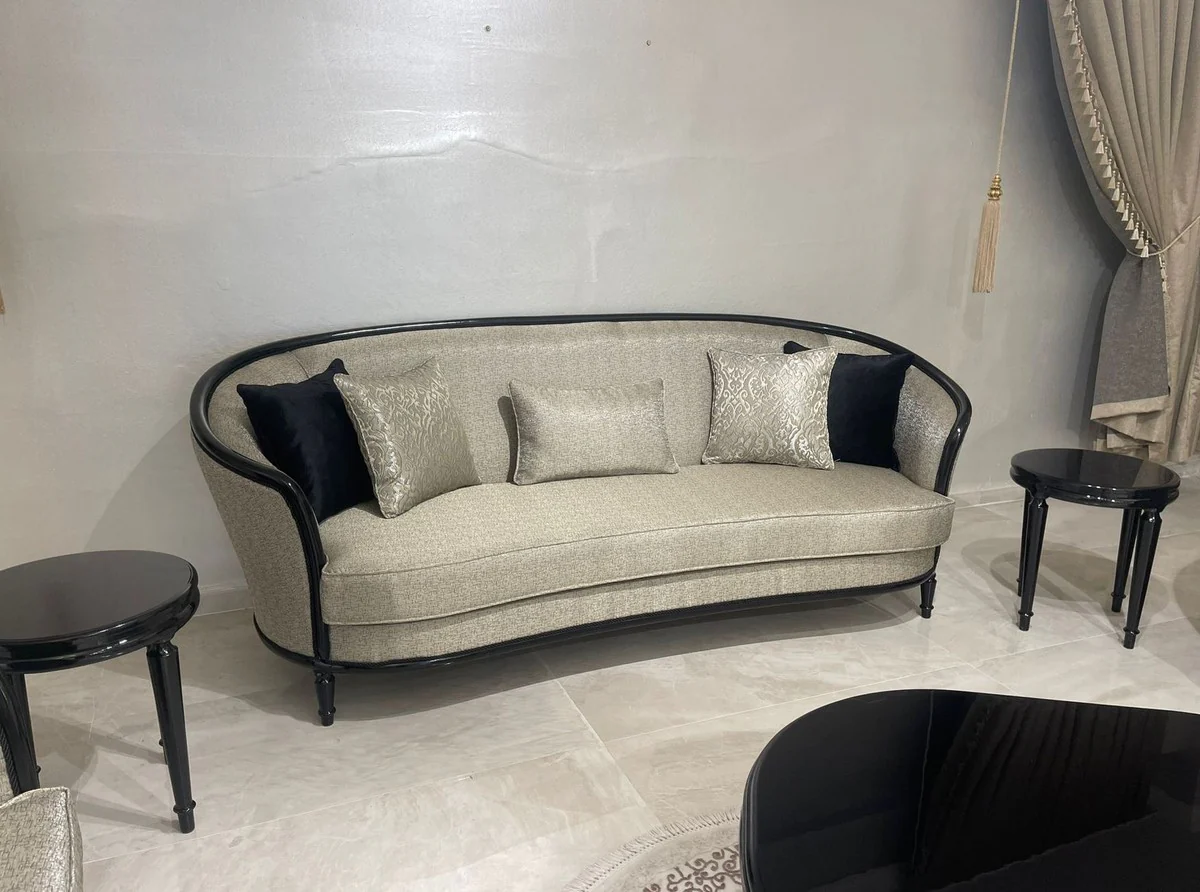 Luxury Baroque Sofa Gold / Black - Baroque Style Living Room Sofa - Baroque Style Living Room Furniture - Luxury Furniture in Baroque Style - Baroque Furnishings - Noble & Magnificent