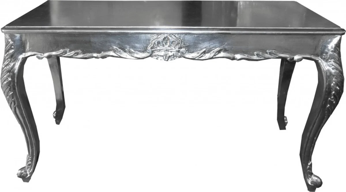 Baroque dining table silver 140 x 60 cm - dining room table - furniture dining table - console table - console