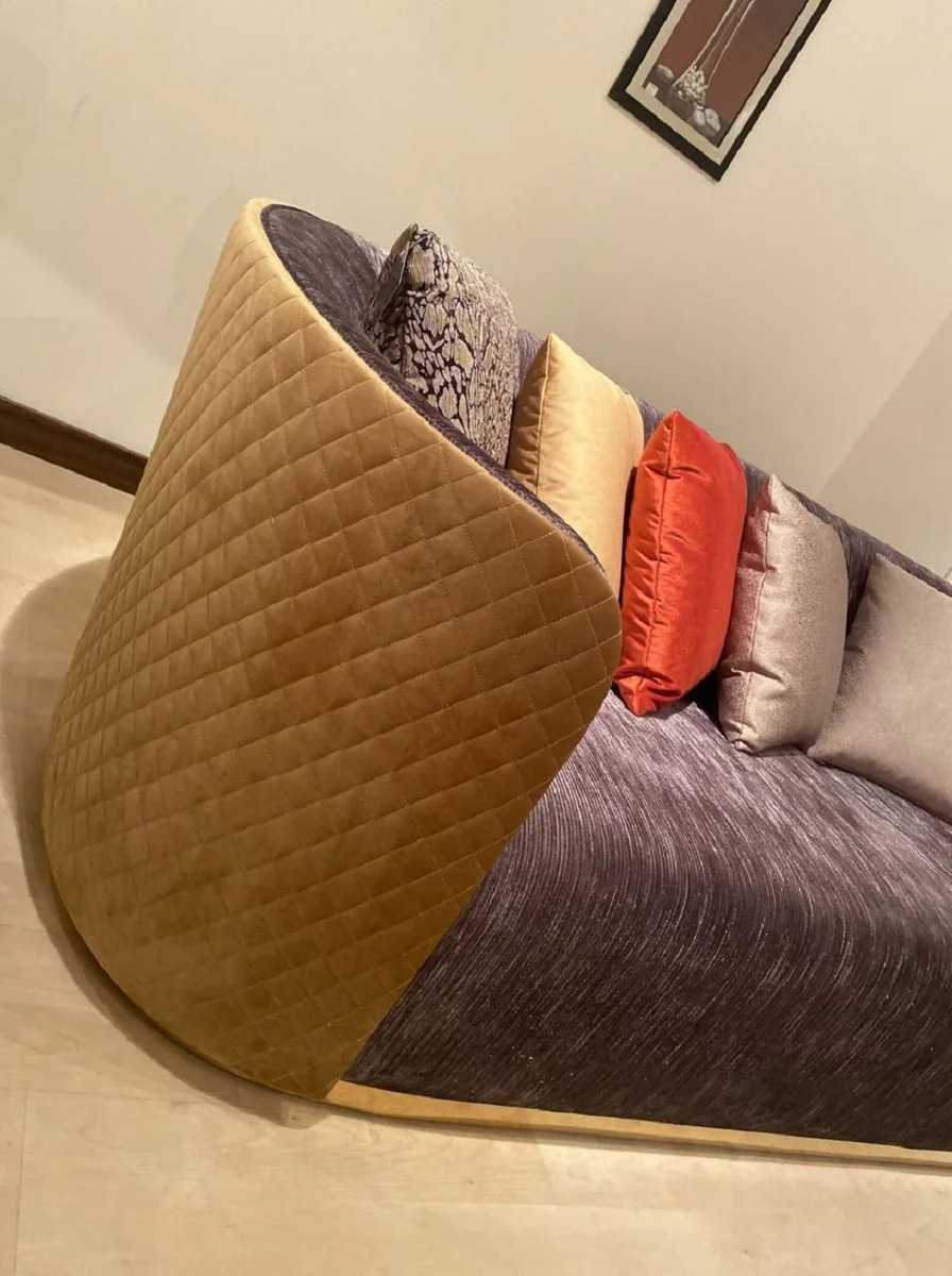 Luxury Sofa Purple / Beige / Dark Brown / Gold - Living Room Sofa - Hotel Sofa - Luxury Furniture