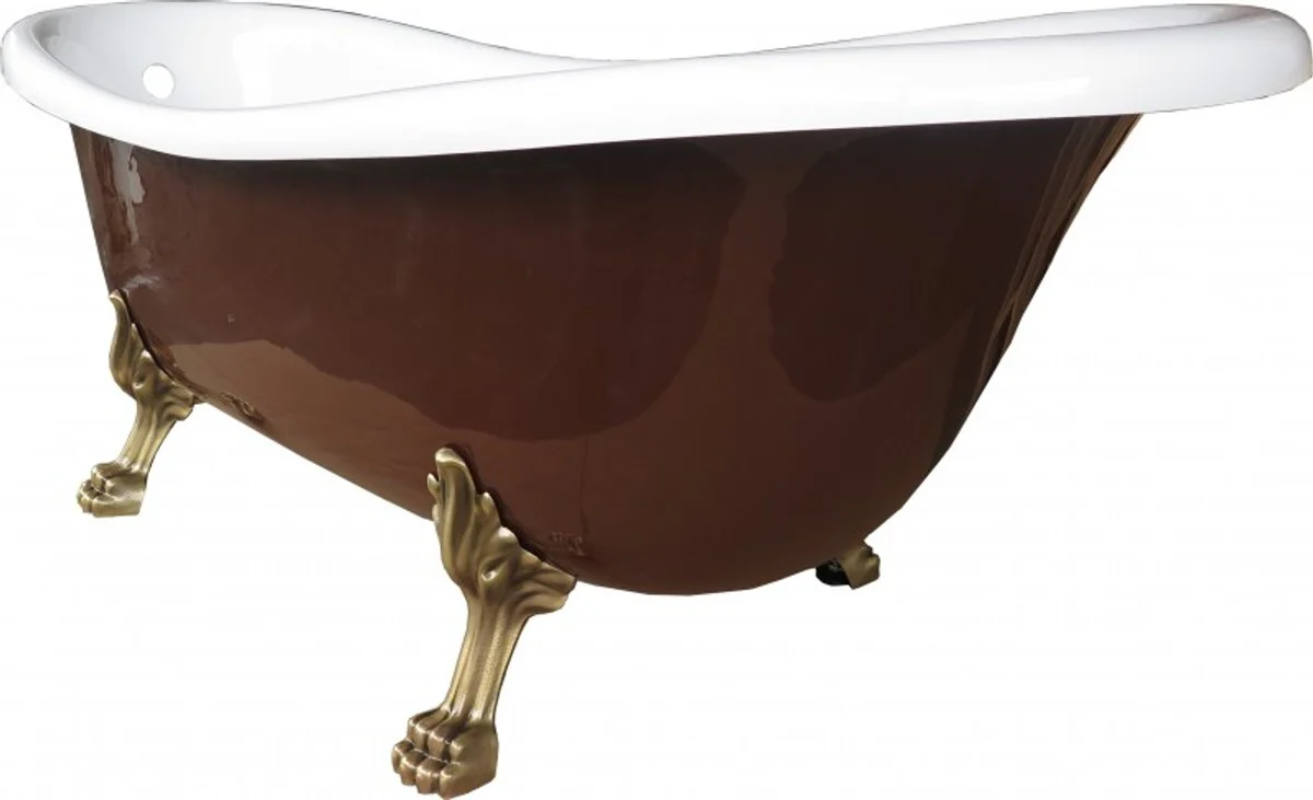 Freestanding luxury bathtub Art Nouveau Roma brown/white/old gold 1695mm from - Baroque Bathroom - Retro Antique Bathtub