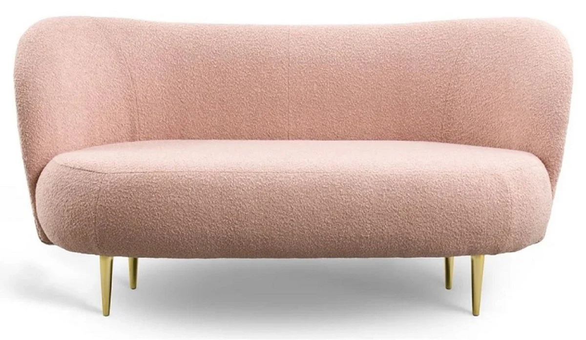 Luxury living room set pink / gold - 2 luxury sofas with curved backrest & 2 luxury armchairs with curved backrest - luxury furniture - living room furniture - luxury furnishings