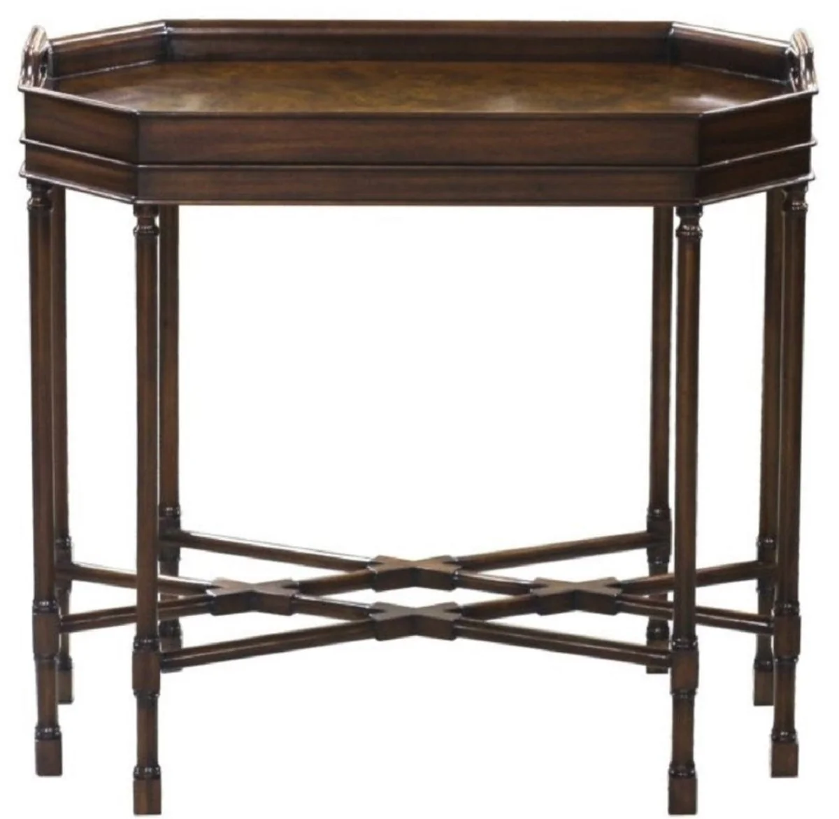 Luxury coffee table dark brown / brown 66 x 41 x H. 62 cm - serving table with removable tray