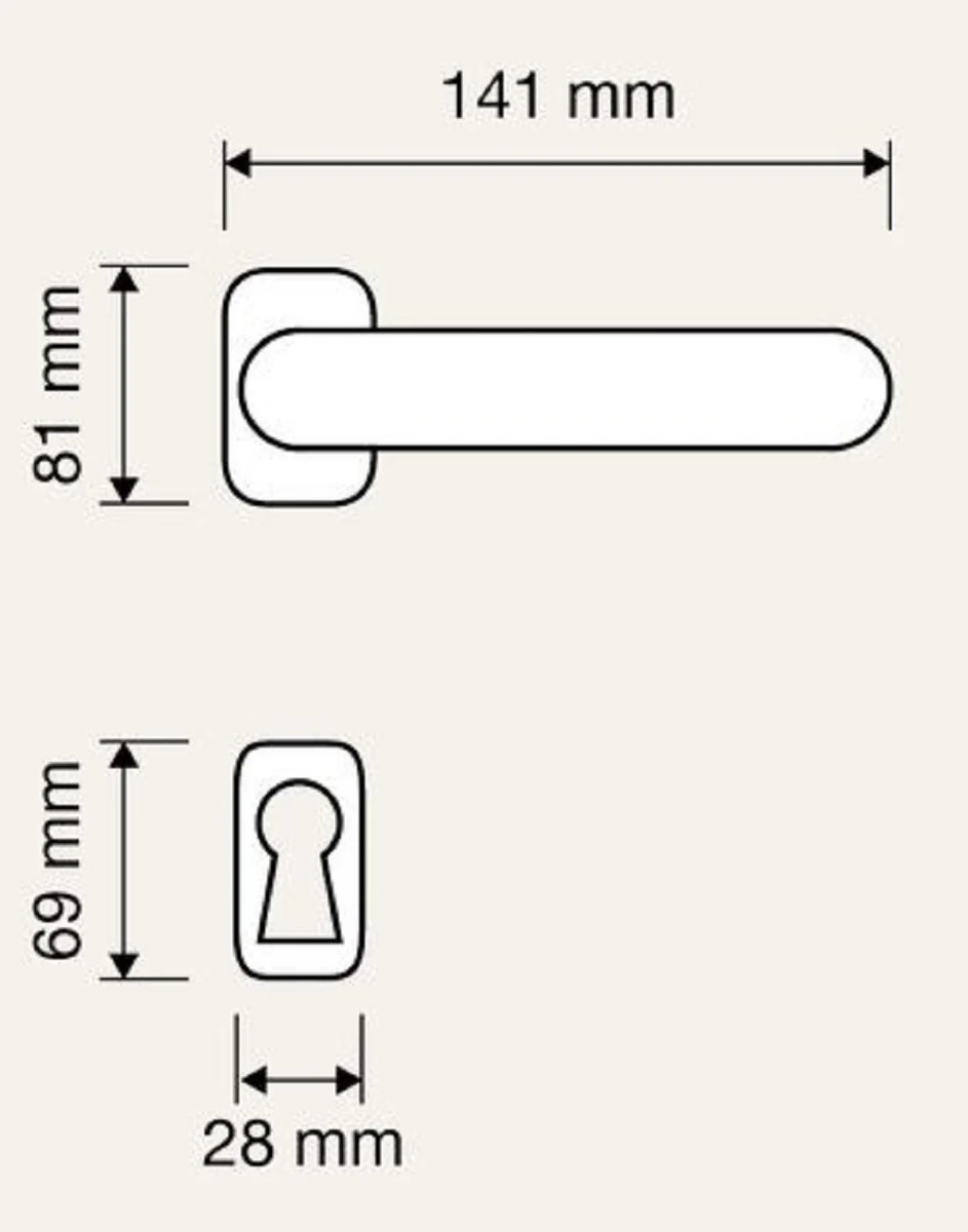 Art Nouveau door handle set French gold 14.1 x H. 8.1 cm - Baroque & Art Nouveau door handles in a classic design