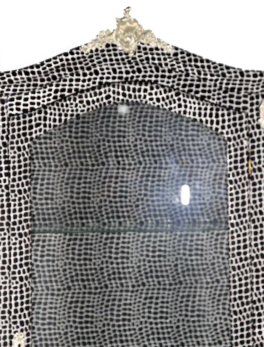 Baroque display cabinet black / silver 72 x 45 x H. 184 cm - Handmade display cabinet with glass door and 2 drawers - Baroque living room furniture