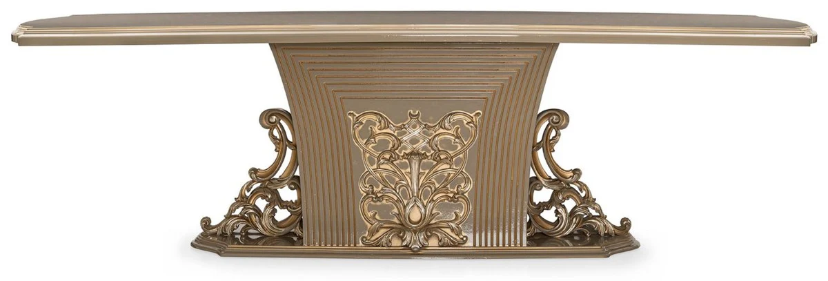 Luxury Baroque Dining Table Gray / Gold - Magnificent Baroque Style Kitchen Table - Luxury Dining Room Furniture in Baroque Style - Baroque Dining Room Furniture - Baroque Furnishings