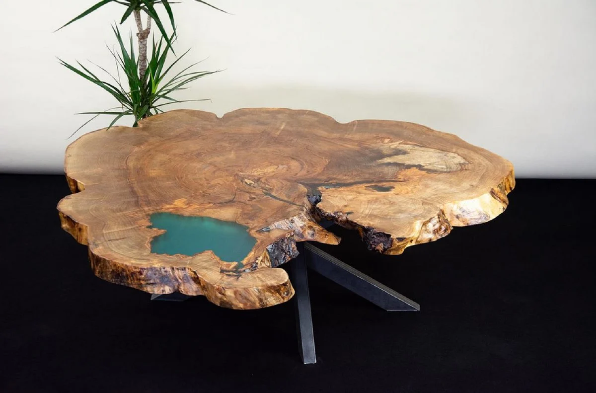 Luxury coffee table brown / green / black 120 x 125 x H. 50 cm