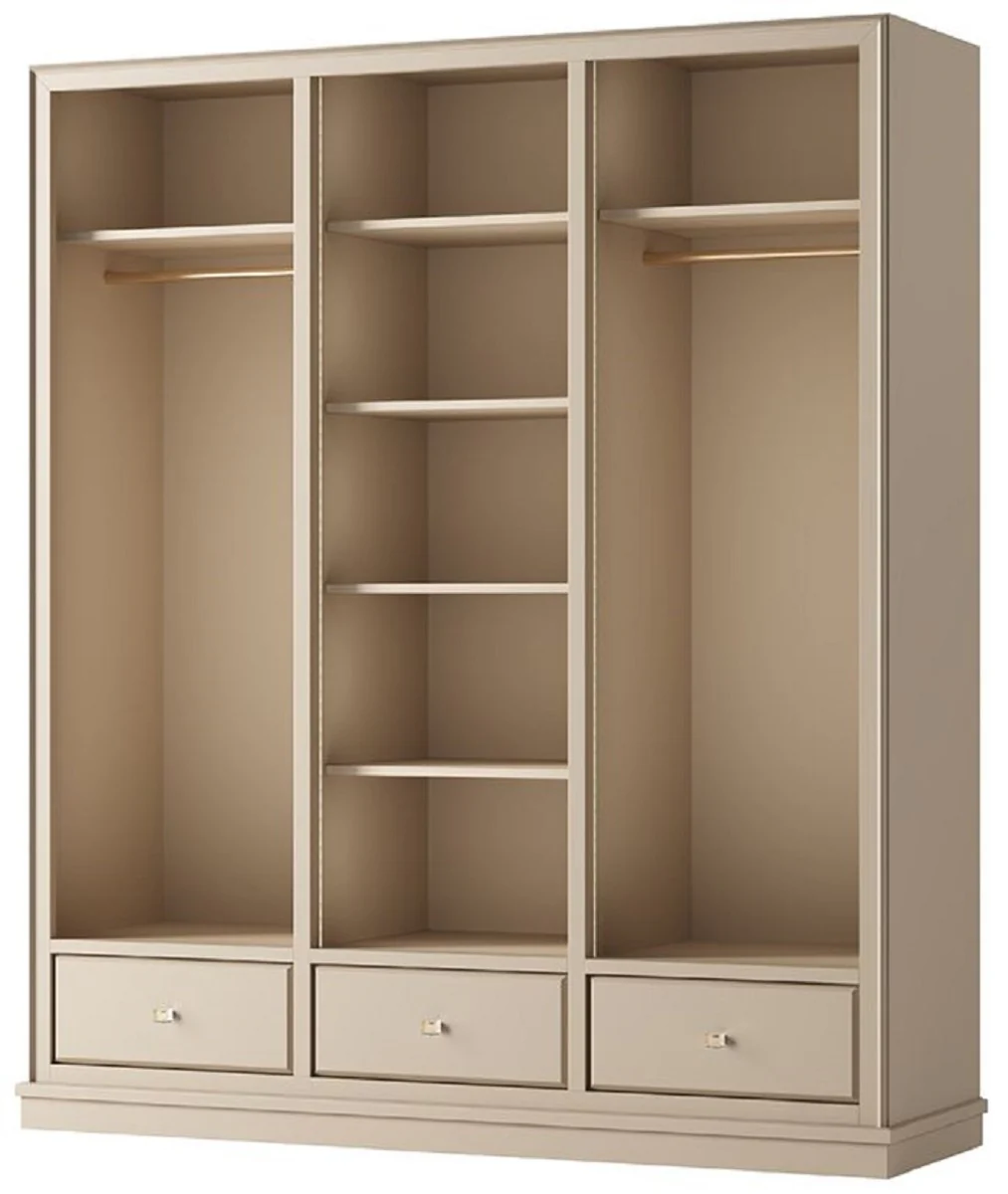 Luxury wardrobe beige 200 x 60 x H. 230 cm - Open bedroom wardrobe - Bedroom furniture - Hotel furniture - Luxury furniture - Bedroom furniture - Luxury furniture
