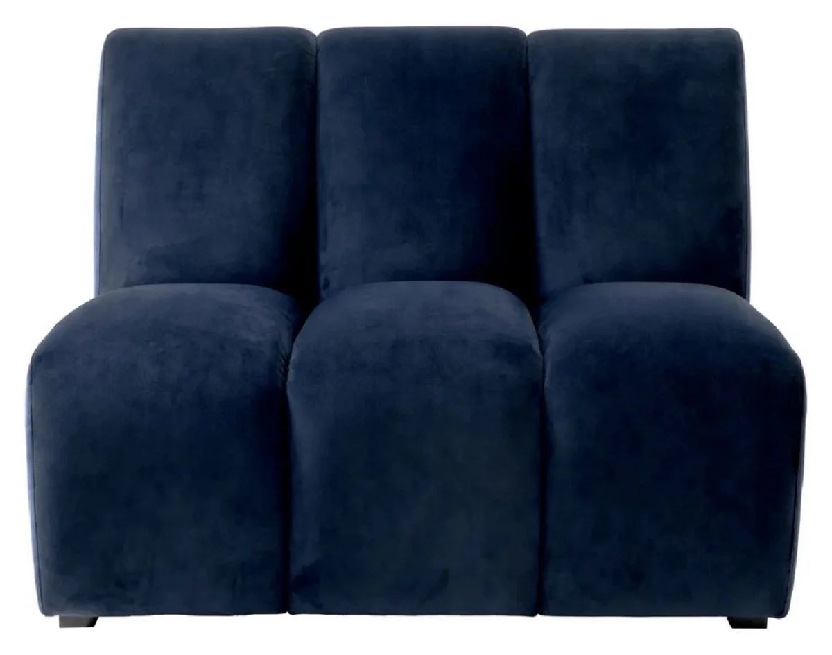 Luxury velvet sofa element midnight blue / black 108.5 x 94.5 x H. 83 cm - Expandable living room sofa - Living room furniture - Luxury furniture