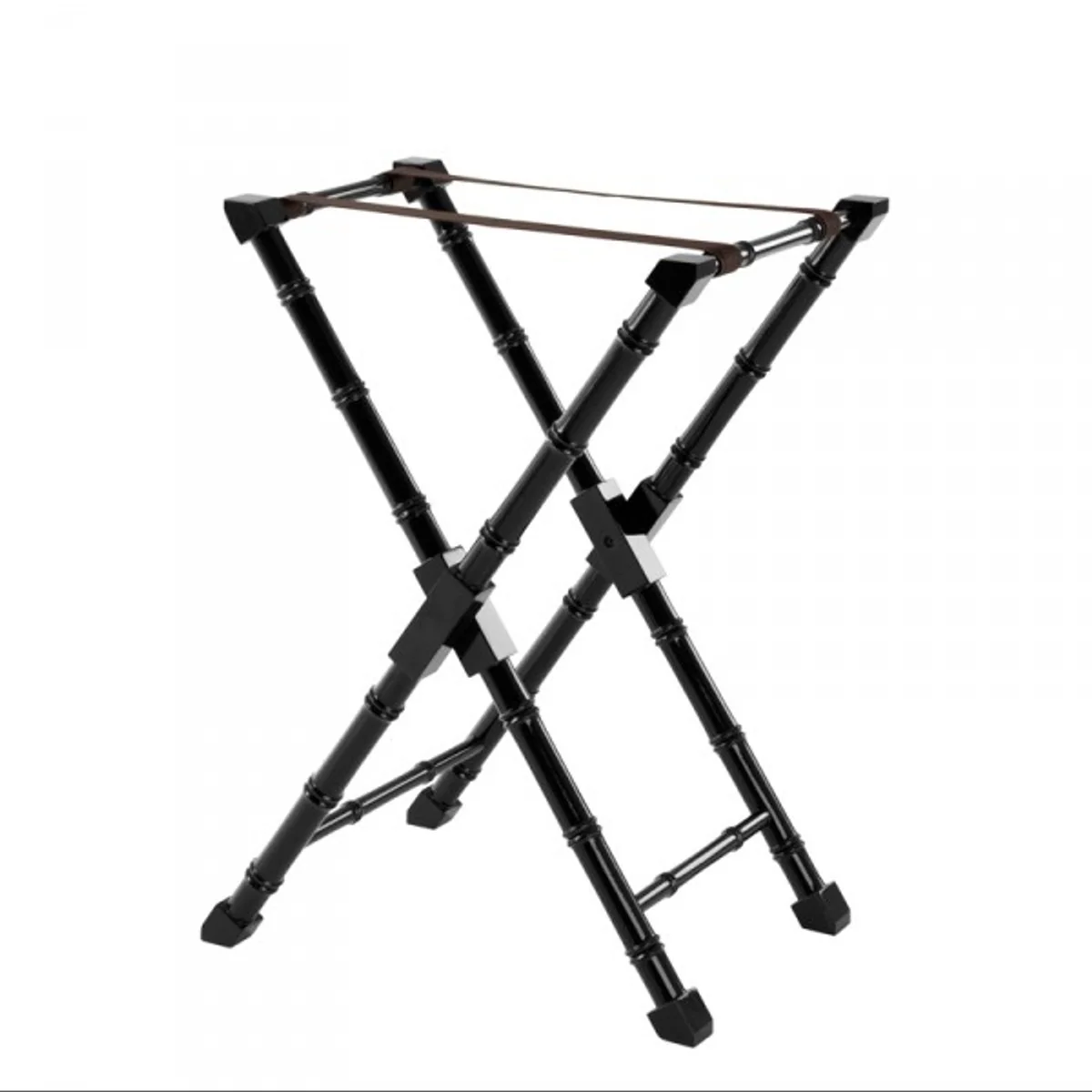 Luxury Bar Table Black Bamboo Design with Removable Tray Black High Gloss - Neoclassical - Hotel Restaurant Furniture