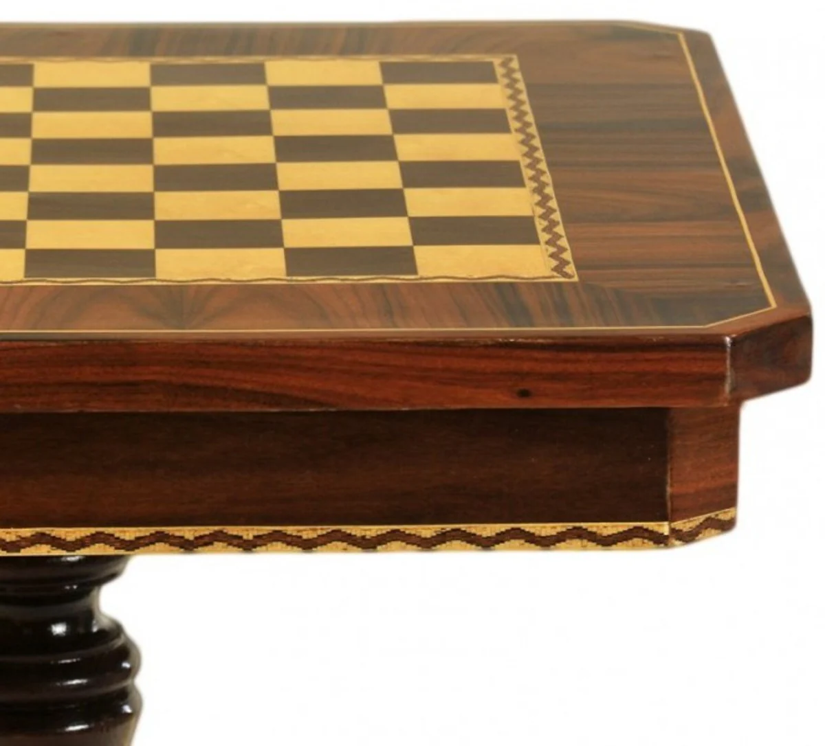 Baroque game table chess / checkers table mahogany - furniture antique style Art Deco Art Nouveau chess table