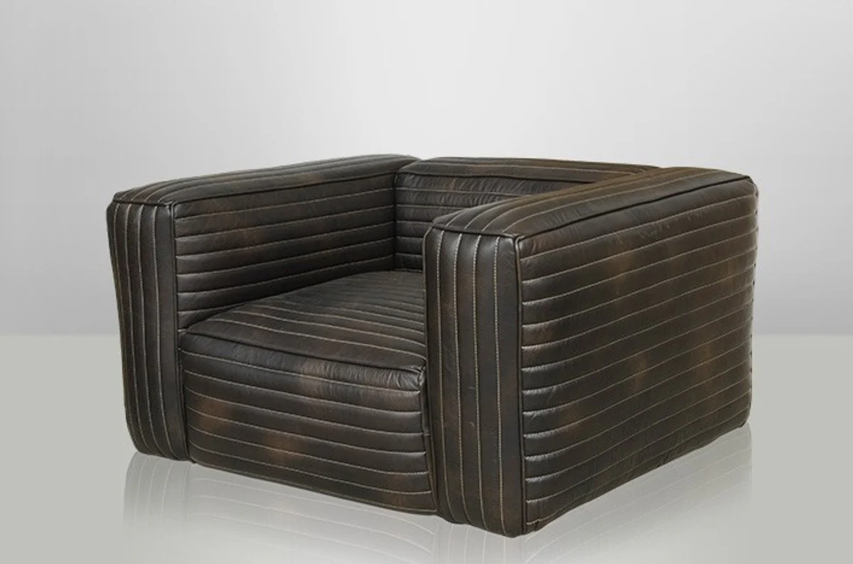 Luxury real leather armchair VLAB New Fudge - club armchair