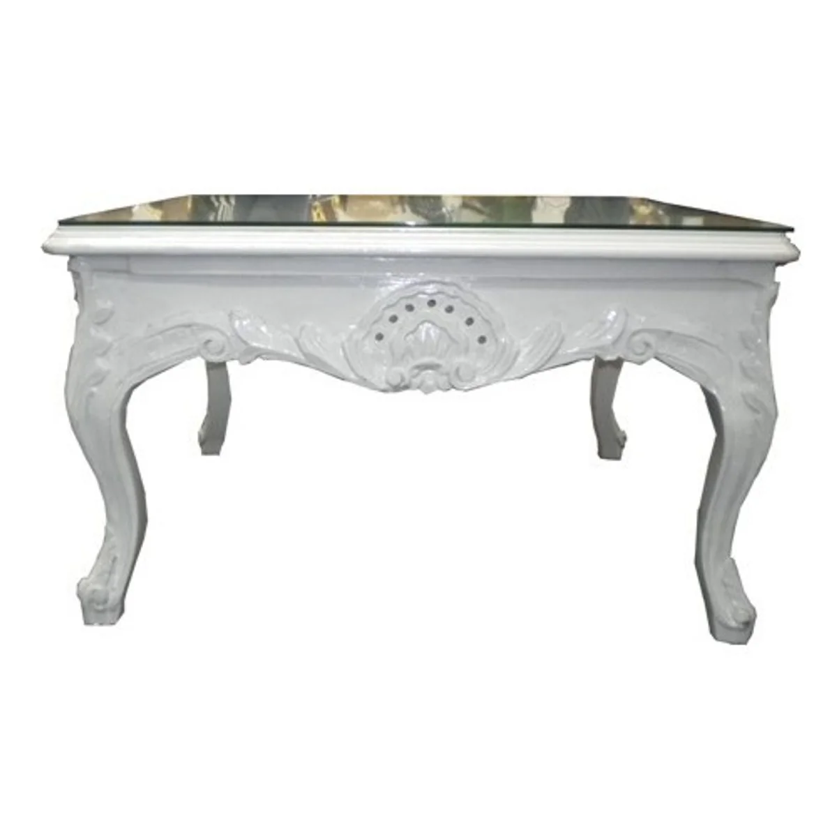 Baroque coffee table white 80 x 80 cm - side table - living room salon table