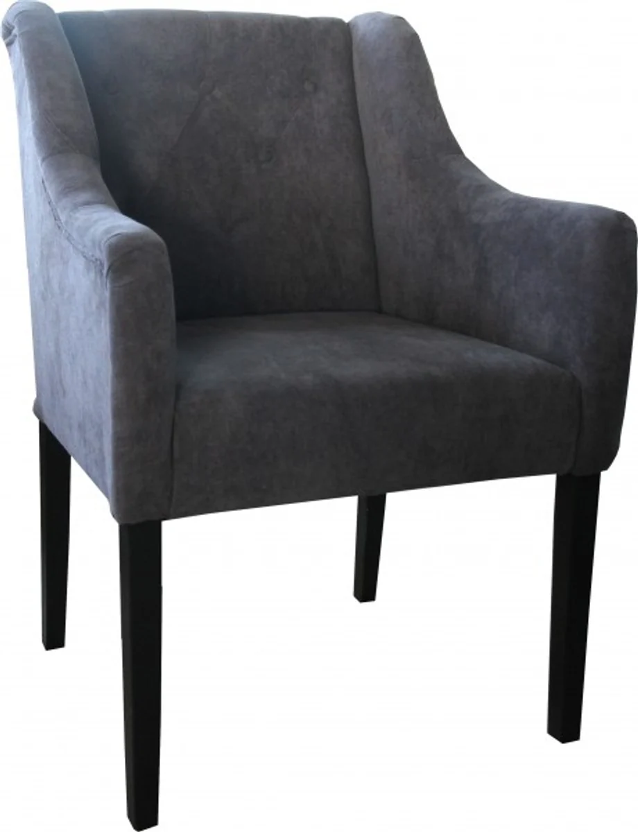 Luxury dining room chair gray / black with armrests - hotel restaurant furniture catering