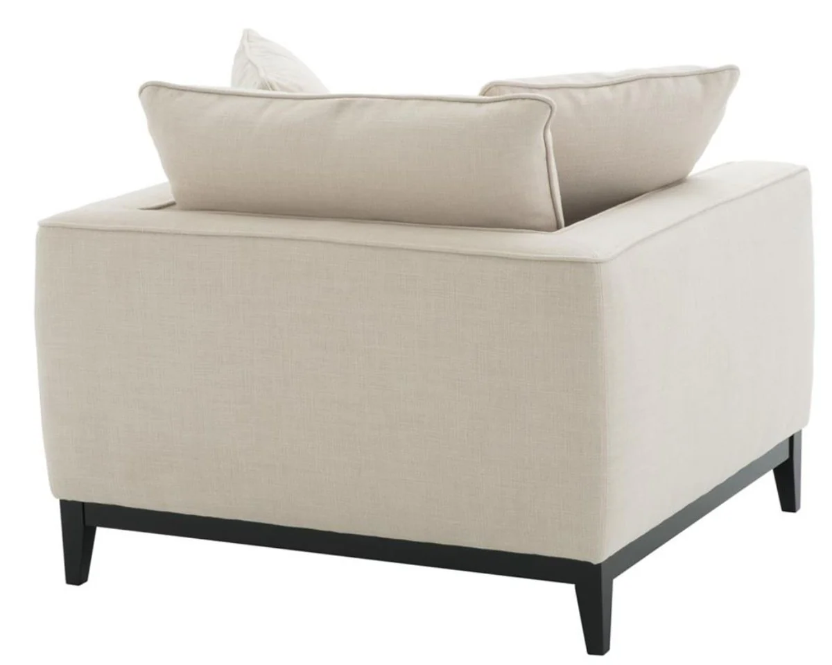 Luxury living room armchair natural color 116 x 106 x H. 94 cm - luxury furniture