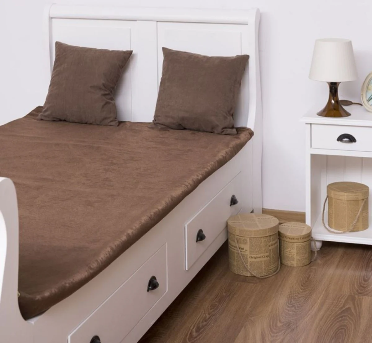 Country house style solid wood children's room furniture set white - 1 single bed & 1 wardrobe & 1 bedside table - country house style furniture