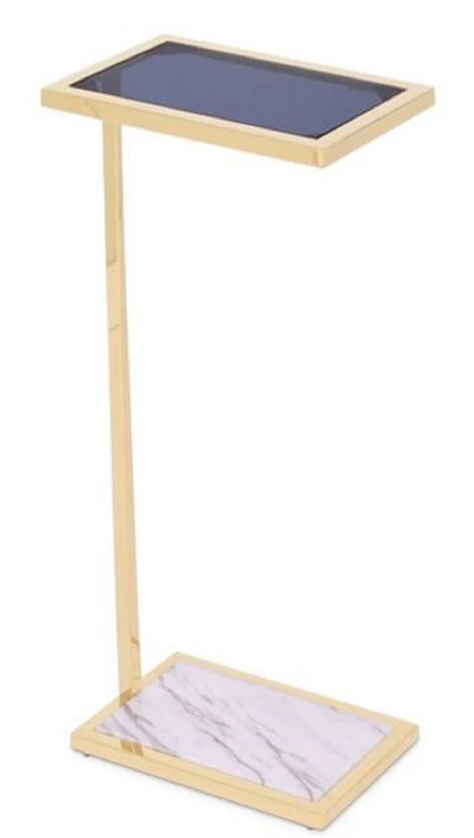 Luxury side table gold / black / white 31 x 20 x H. 72 cm - designer furniture