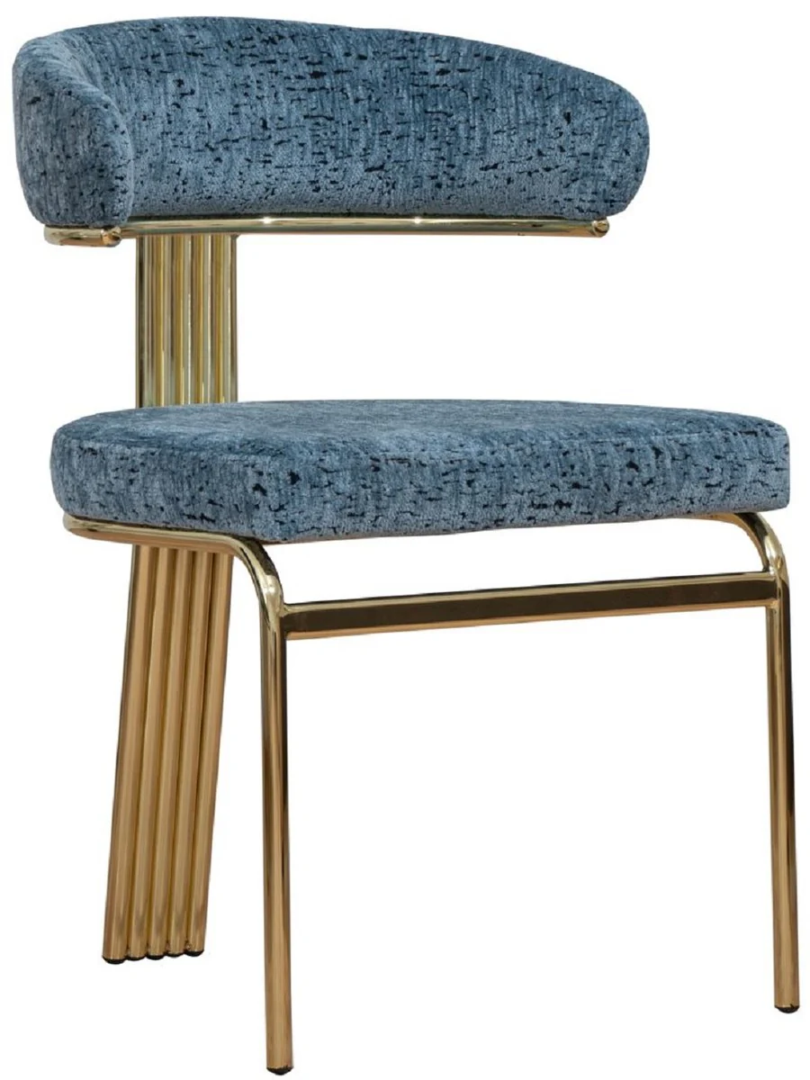 Luxury dining room chair blue / gold H. 83 cm