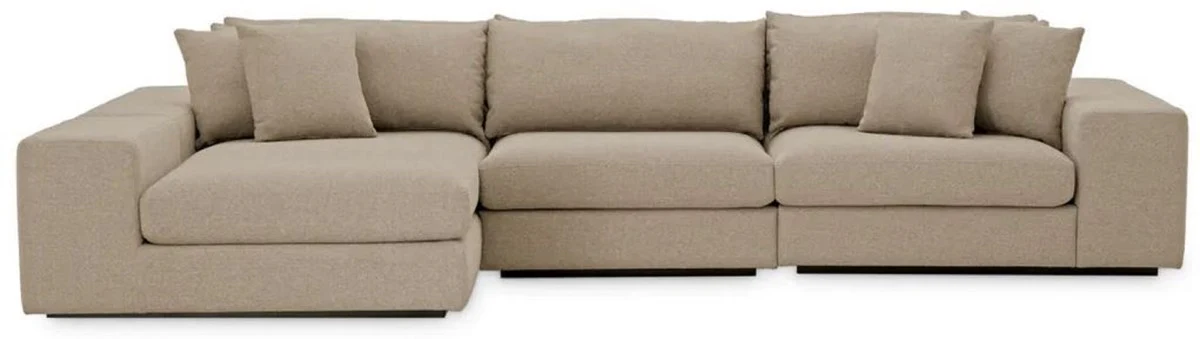 Luxury corner sofa with cushions gray / black 380 x 200 x H. 90 cm - Living room sofa - Hotel sofa - Living room furniture - Hotel furniture - Luxury furniture - Luxury quality