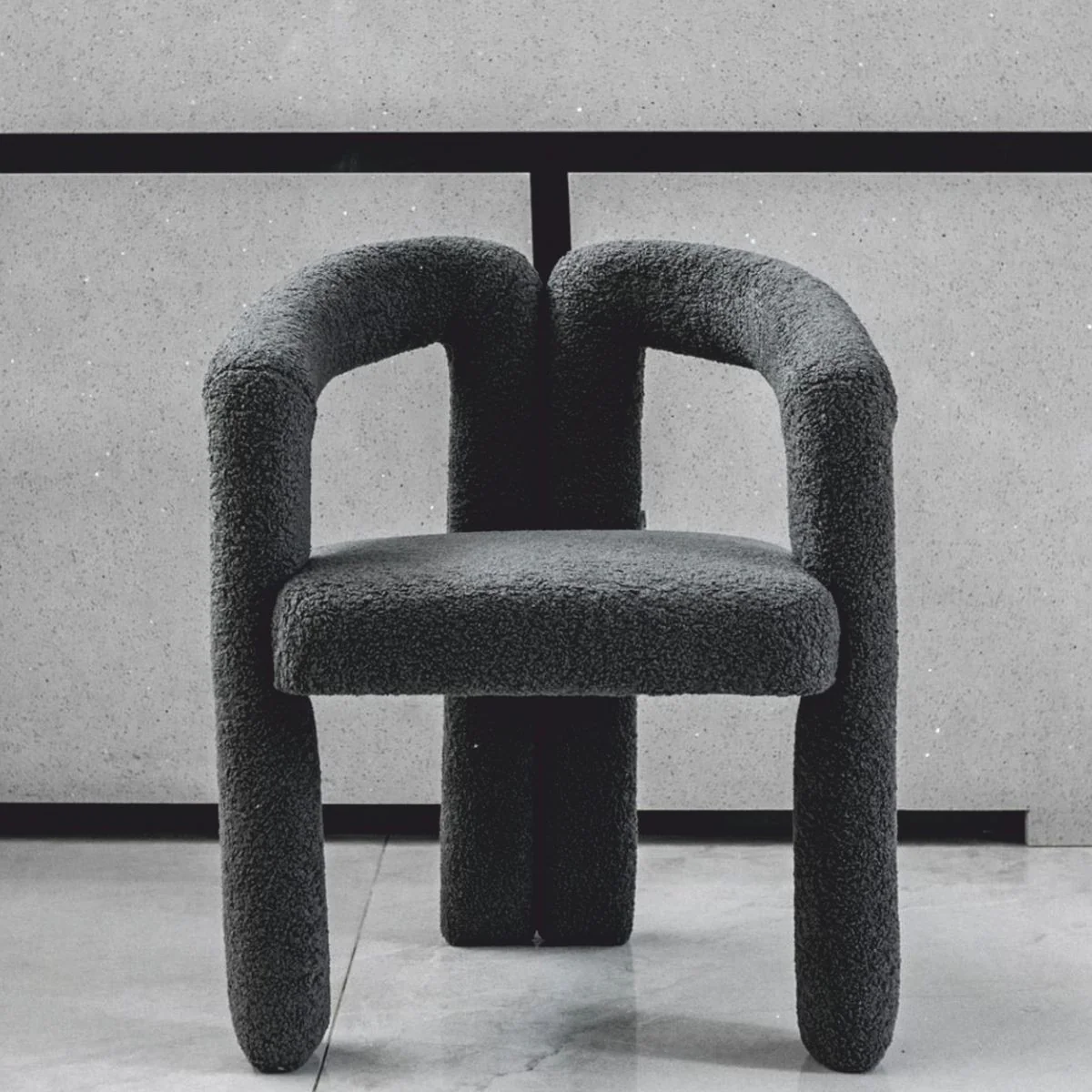 Luxury dining room chair with armrests dark gray 60 x 65 x H. 80 cm