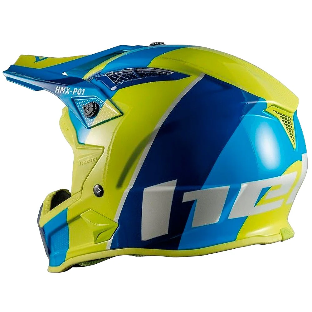 CROSS / ENDURO HELMET HEBO RIPPLE LIME / BLUE