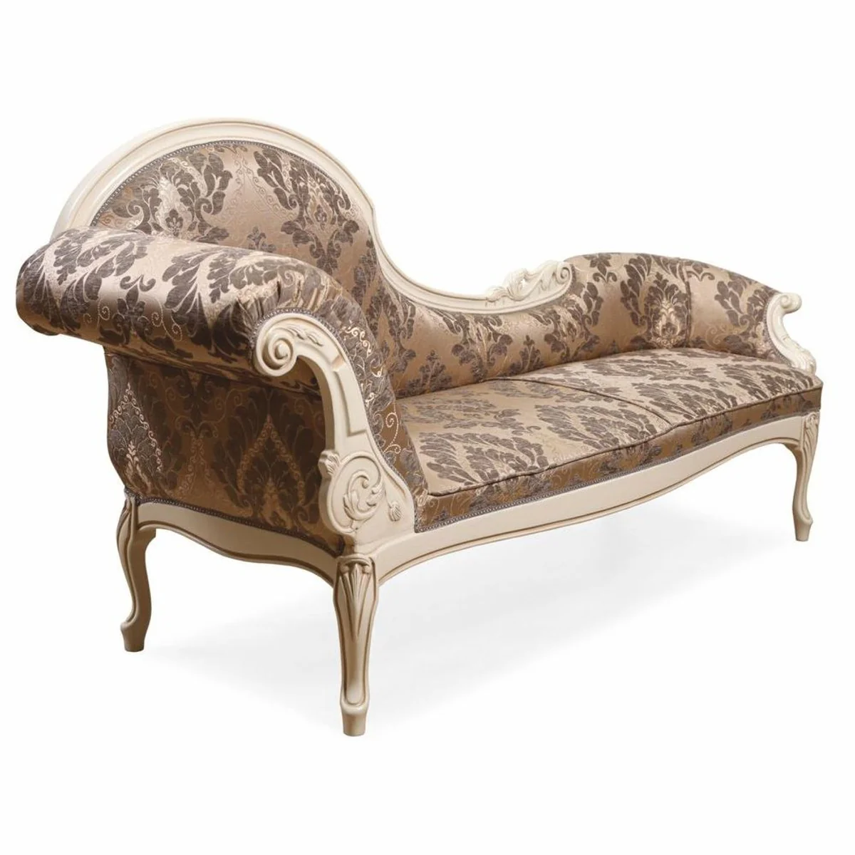 Luxury Baroque Chaise Longue Brown / Cream - Baroque Furniture