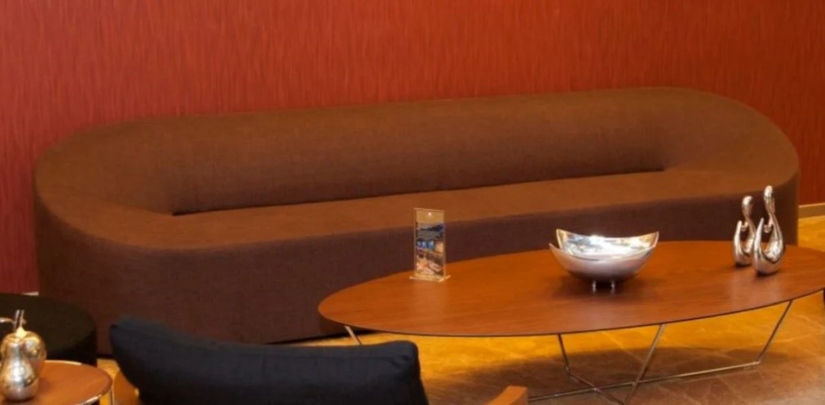 Designer Sofa Braun 315 x 82 x H. 70 cm - Wohnzimmer Sofa - Loft Sofa - Hotel Sofa - Lobby Sofa - Luxus Qualität