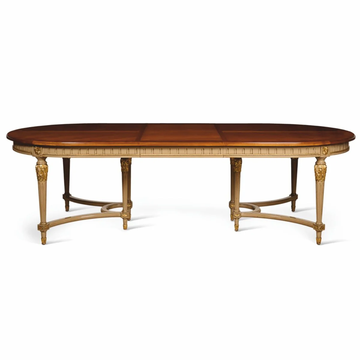 Luxury Baroque Dining Table Brown / Gray / Gold 220-340 cm - Baroque Furniture - Made in Italy